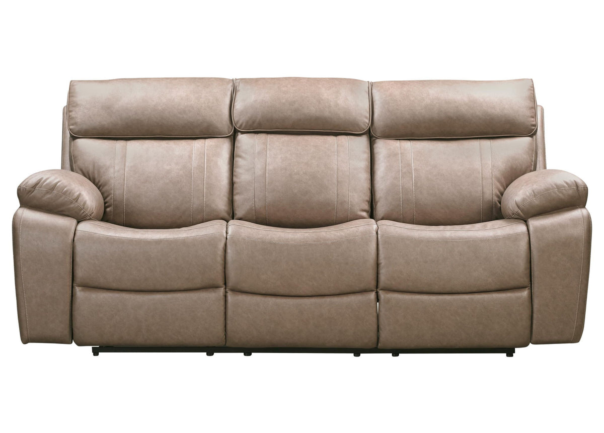 Theon - Faux Leather Manual Reclining Sofa And Recliner - Stokes Toffee