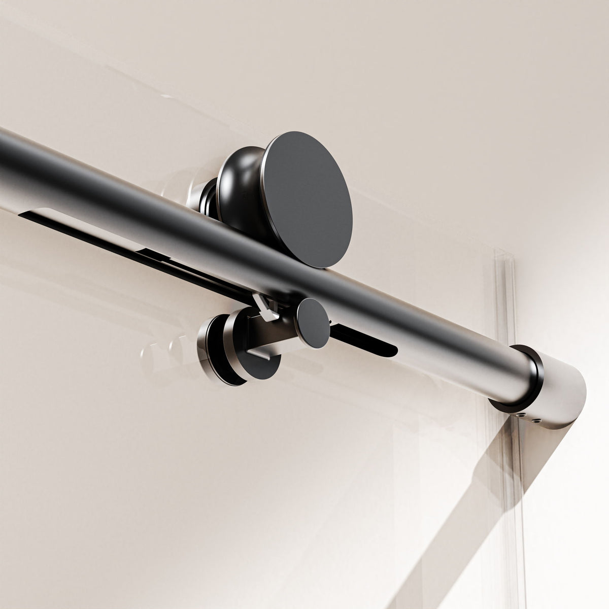 Frameless Single Sliding Soft Close Shower Doors, 5/16" Sgcc Tempered Glass