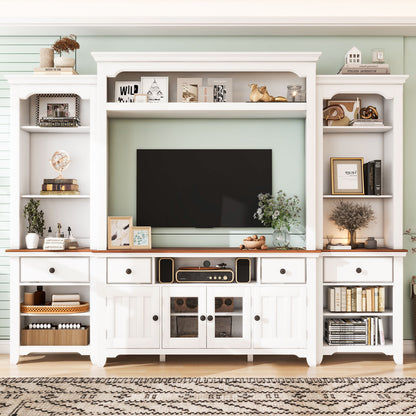 Extra Large TV Stand, Entertainment Center With Storage Cabinets