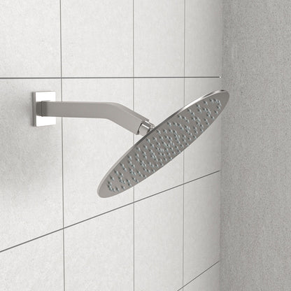 Elegant 6" Shower Arm With Flange, Stainless Steel Construction For Rain Shower Heads