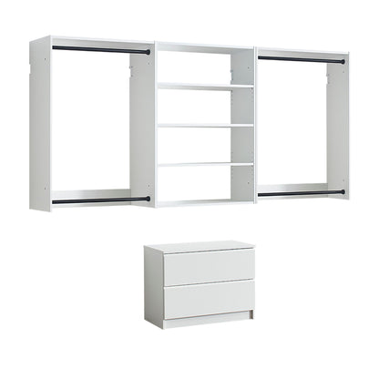 Devi - Wall Mounted Wood Closet System With Modular Units