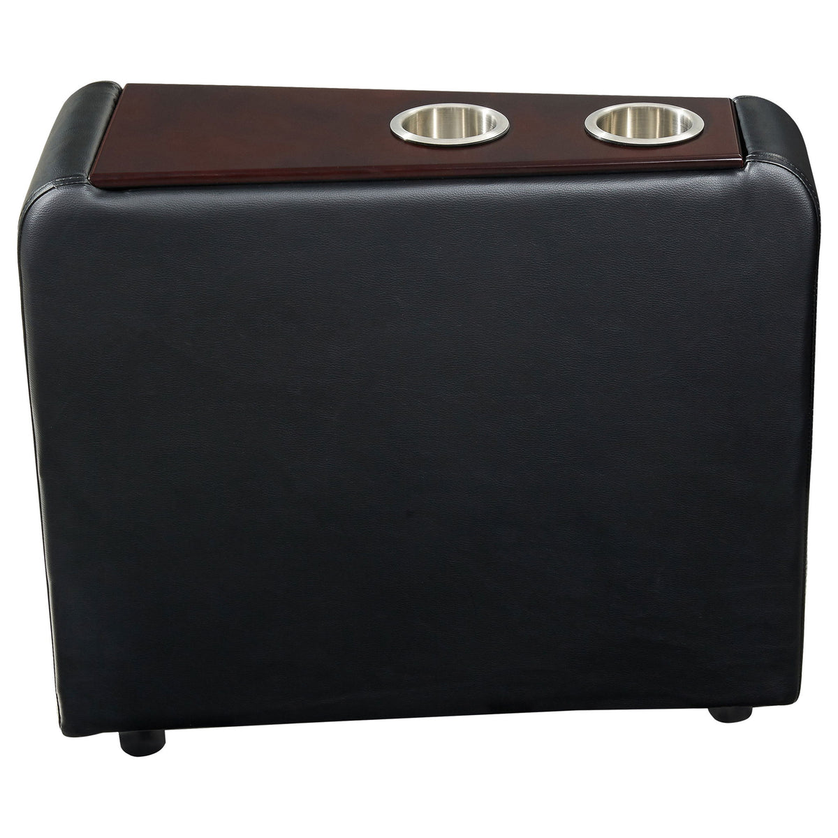 Nseluka - Upholstered Wedge Console For Home Theater With Cupholders - Black