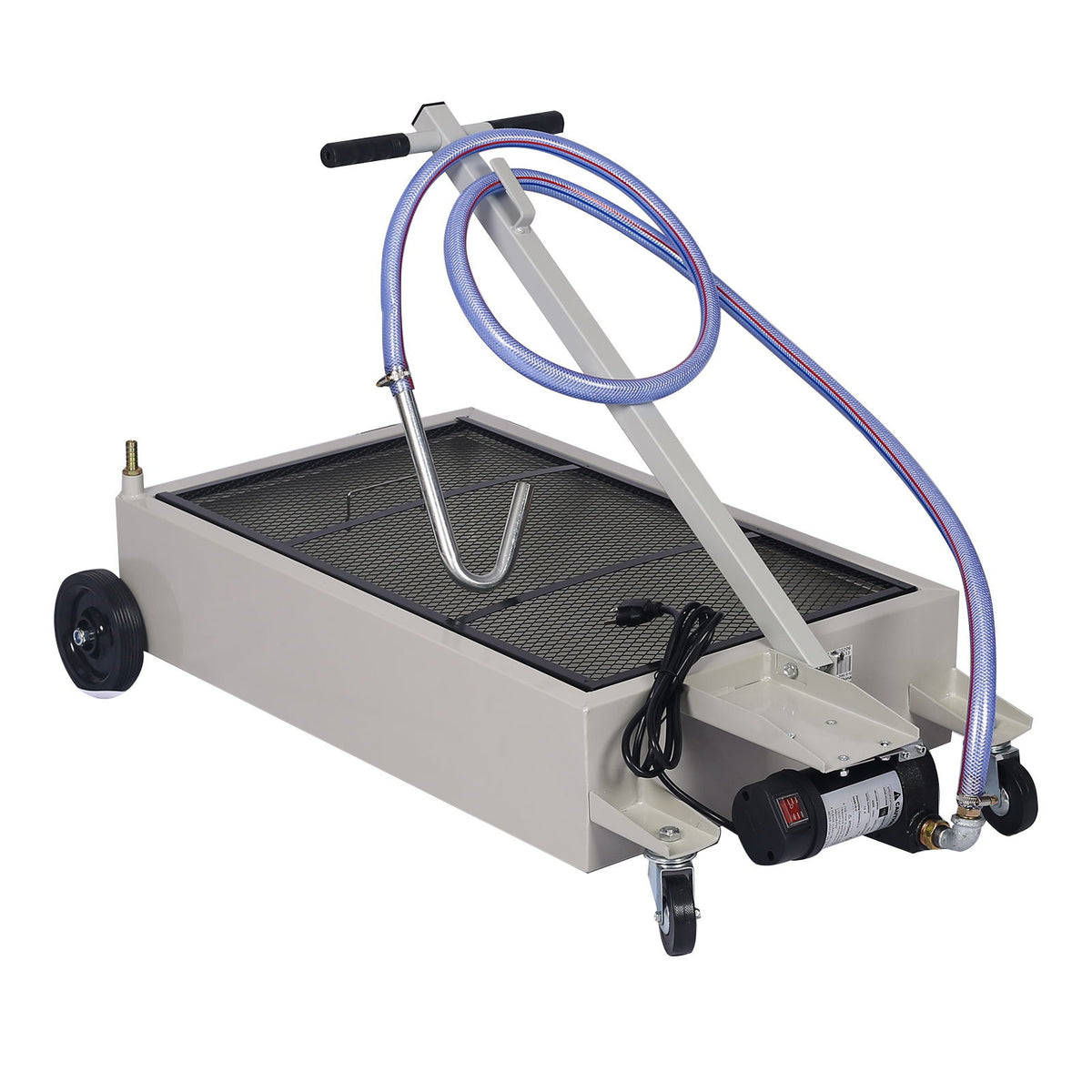 High Impact Polypropylene 20 Gallon Low Profile Oil Drain With Pump Steel - Gray