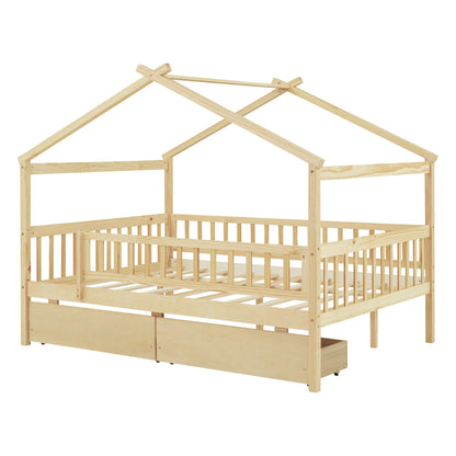 House Bed With 2 Drawers