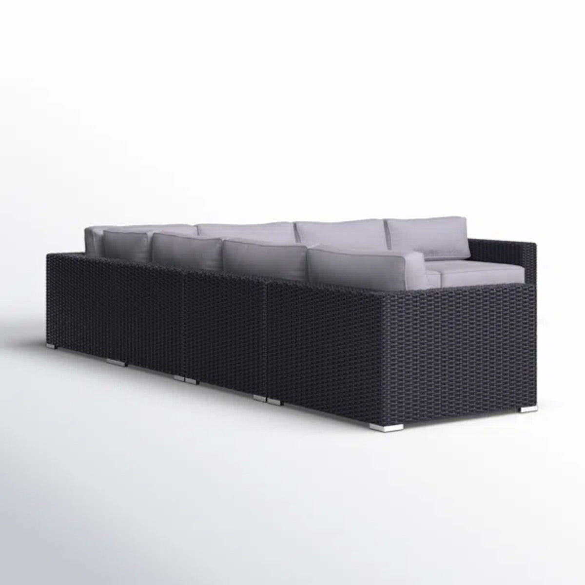 Luxurious Wicker Patio Sectional With Weather Resistant Sunbrella Cushions