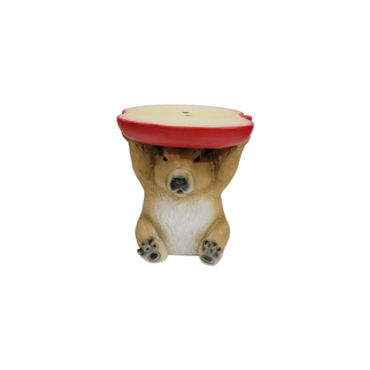 Capybara Shaped Apple Slice Stool, Animal Figurine Decor, Indoor Outdoor Seat - Brown / Tan