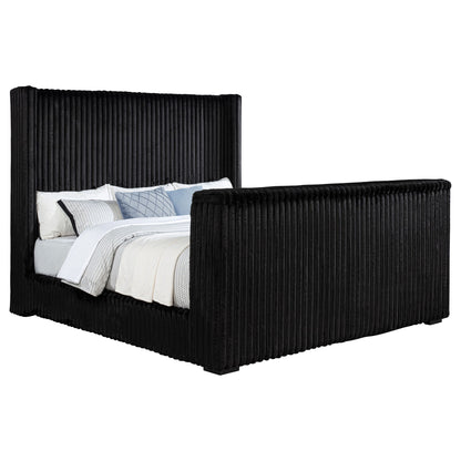 Lyman - Eastern King Wingback TV Bed With Integrated TV Lift And Power Strip - Black