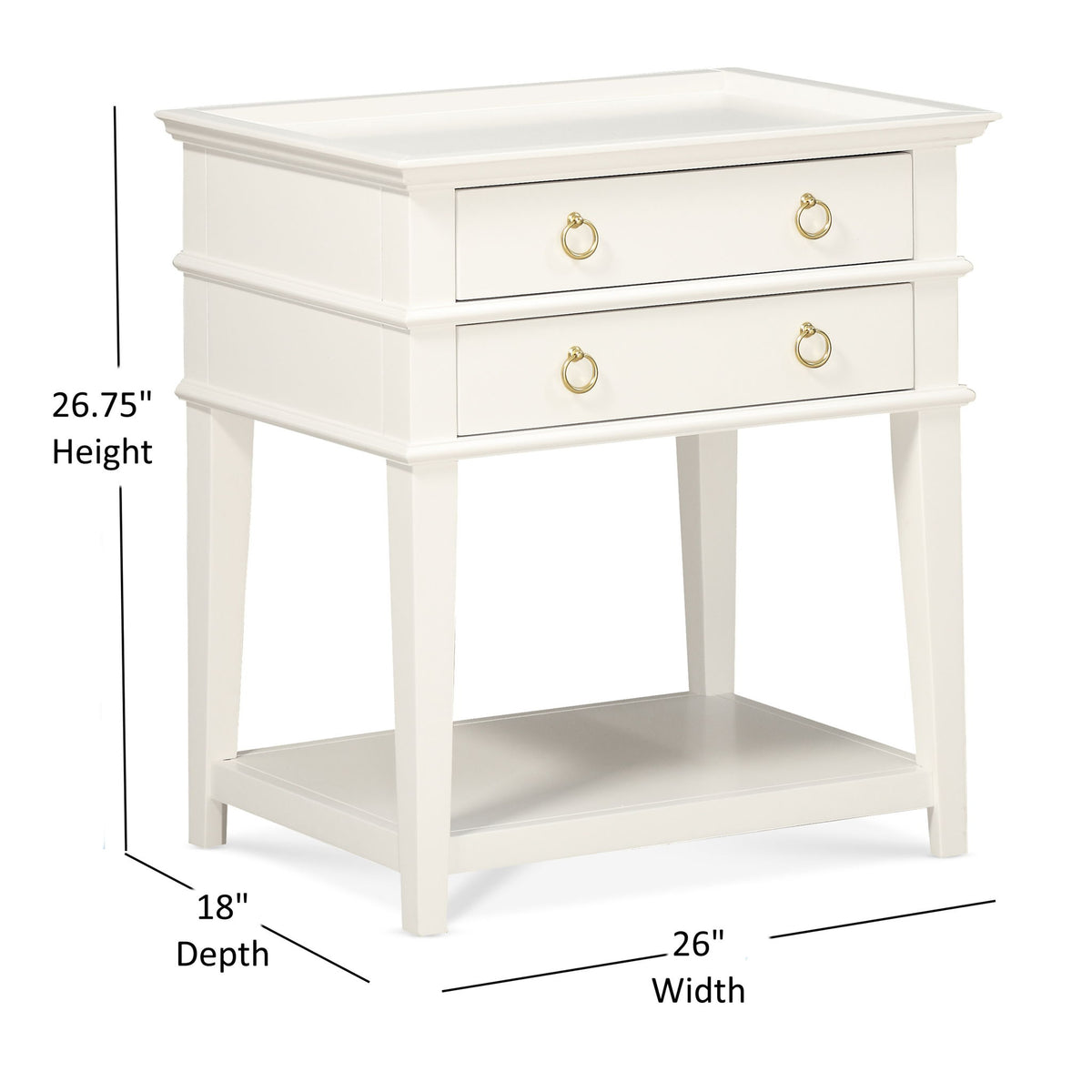 Carmona - 2 Drawer Tray Top Nightstand Pulls
