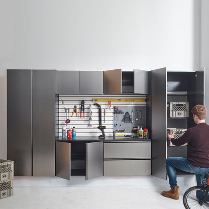Nova Series - Garage Cabinet Set A With Soft Closing Doors - Dark Gray