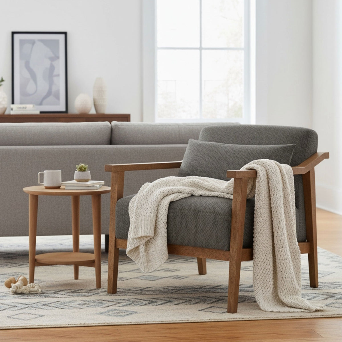Reagan - Arm Accent Chair With Lumbar Pillow