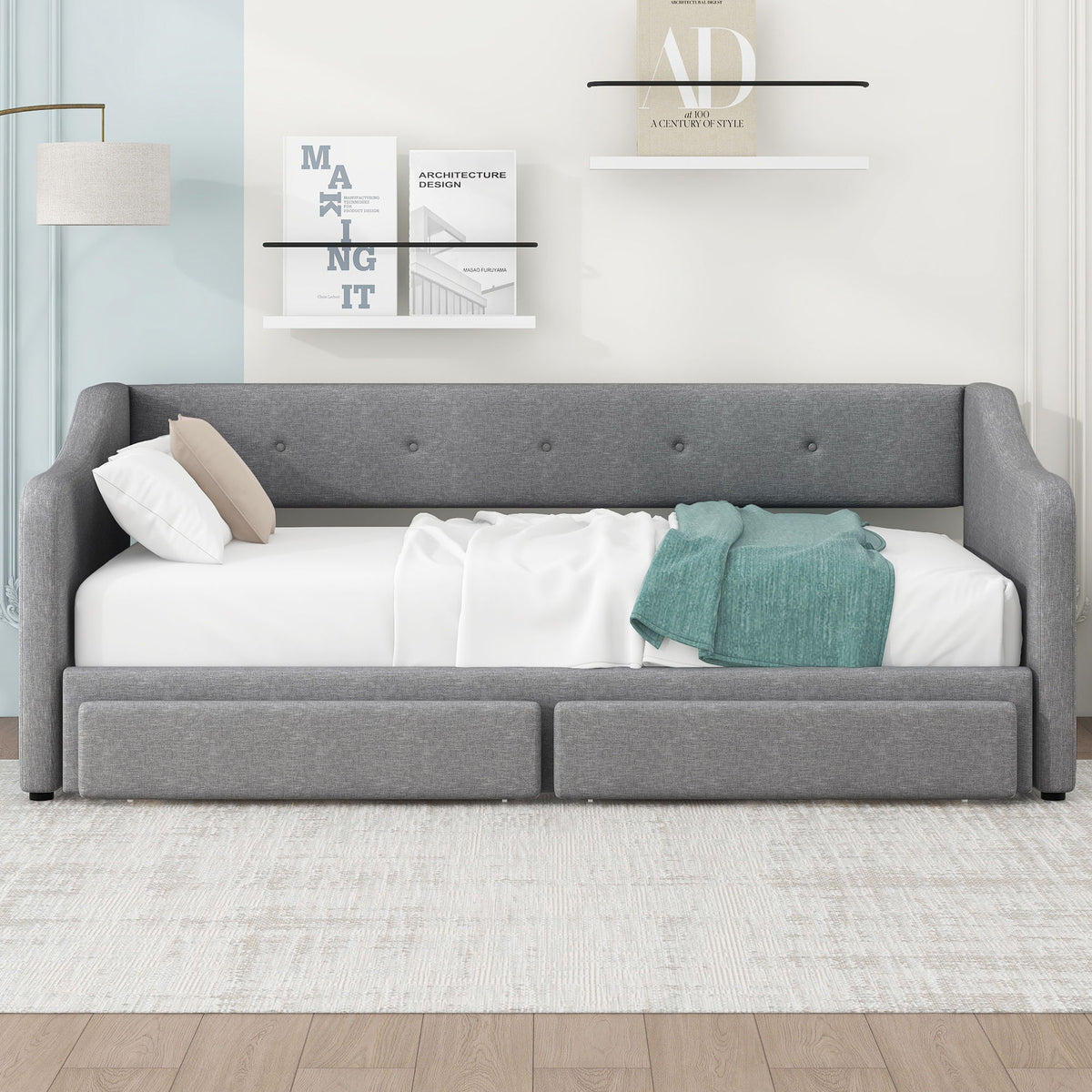 Upholstered Daybed With 2 Drawers