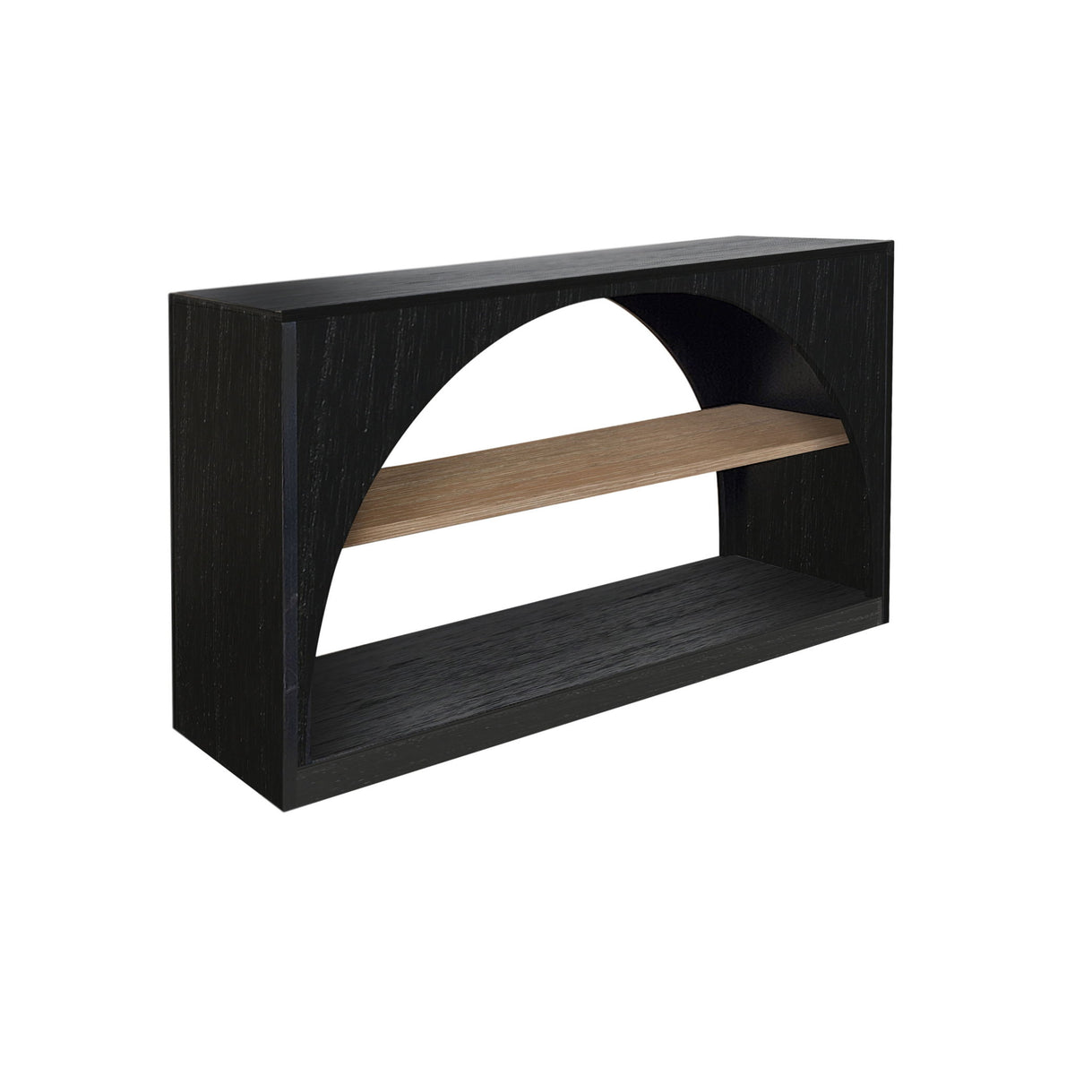 Modern - Wood Sofa Table With Arched Open Shelf Design