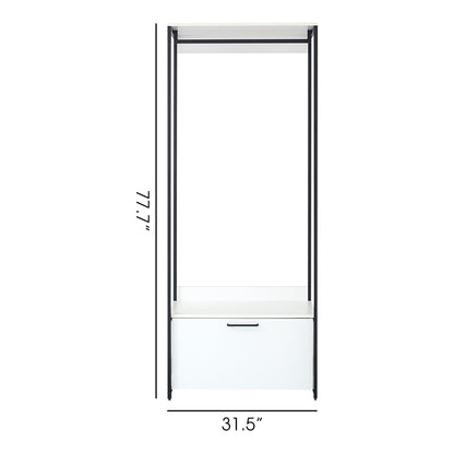 Fiona - Contemporary Wood And Metal Walk In Closet With Drawers