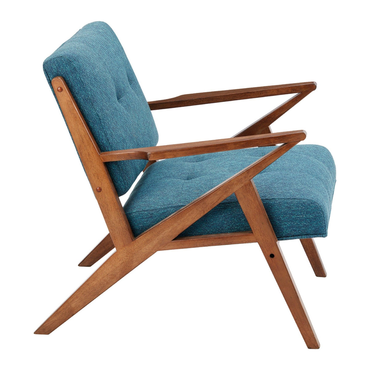 Lounge Chair With Tufted Upholstery And Solid Frame
