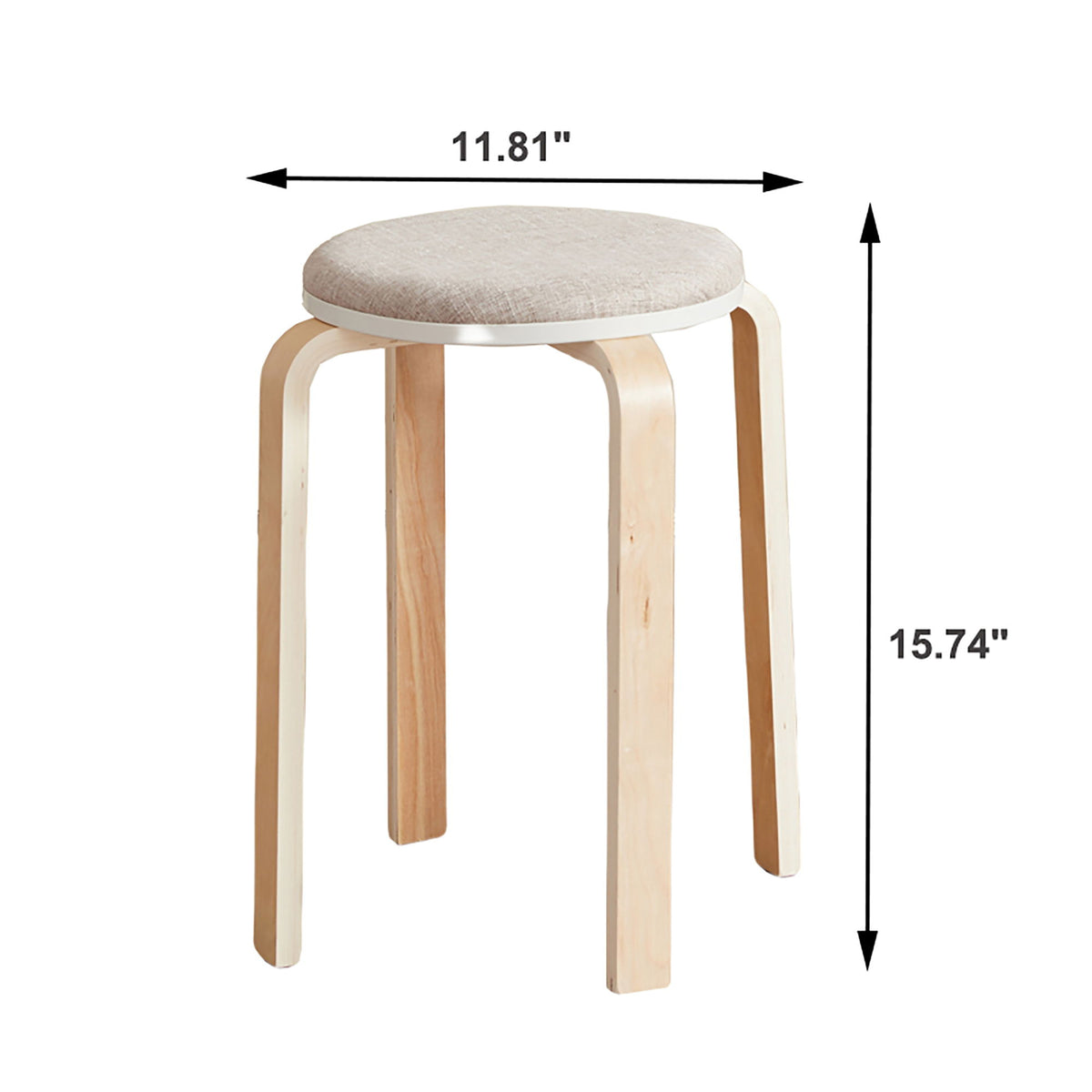 Stackable Round Backless Stools (Set of 4)