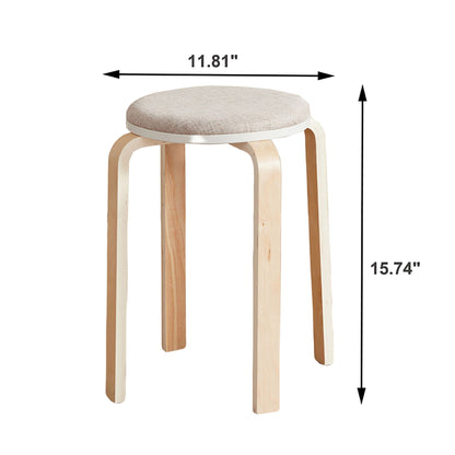 Stackable Round Backless Stools (Set of 4)