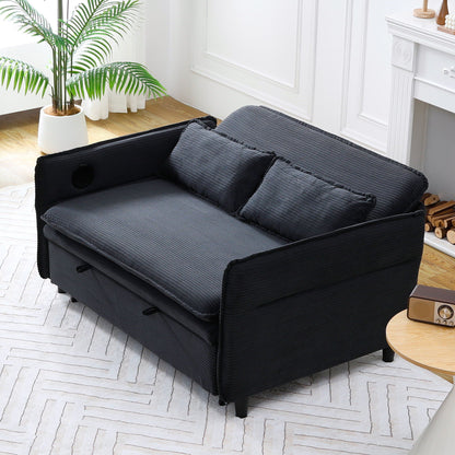 Modern Fabric Multi-Functional Sofa Bed With Adjustable Armrests And Backrests