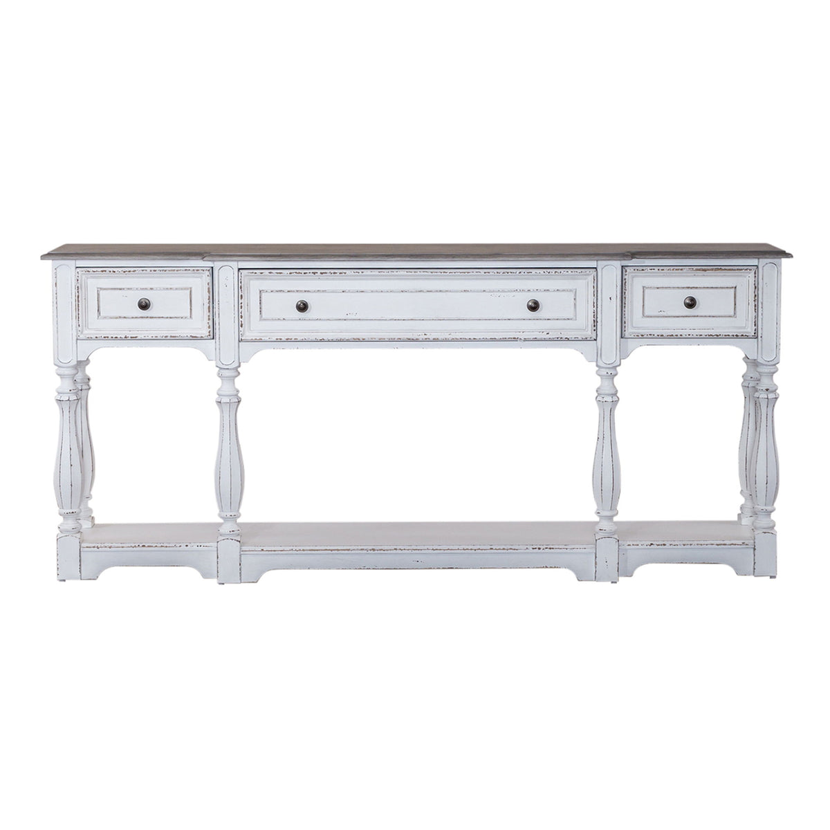 Magnolia Manor - 3 Drawer Hall Console Table - Antique White
