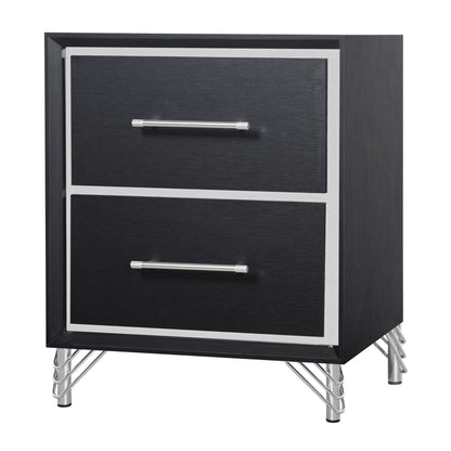 Ava - 2 Drawer Nightstand - Ebony