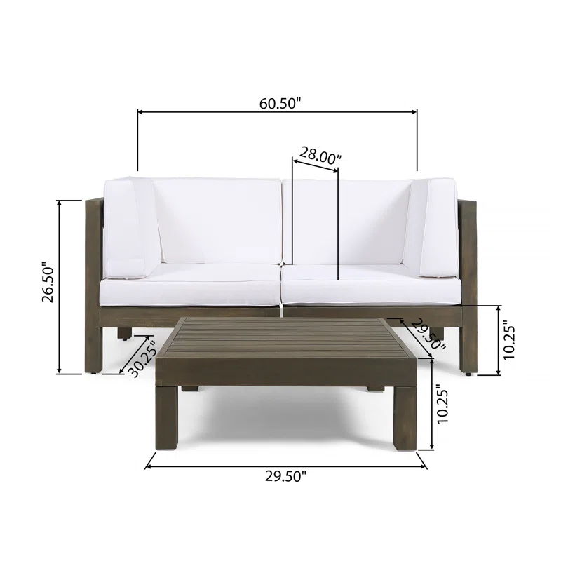 Oana - 3 Piece Love Seat Set With Coffee Table