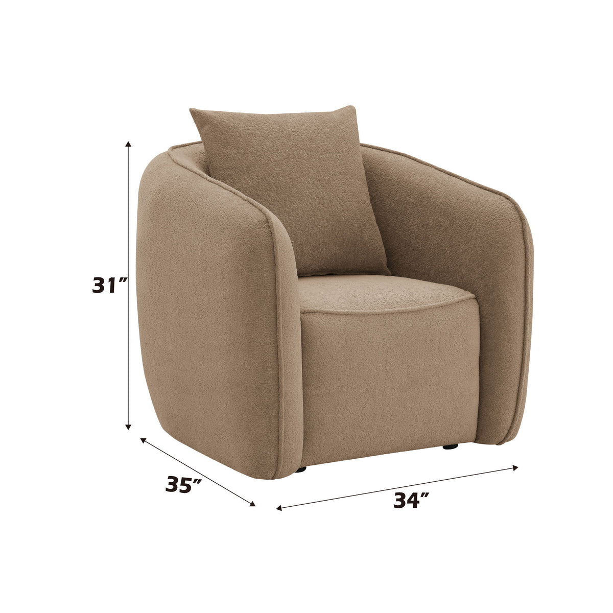 Keith - Chair With 1 Matching Color Toss Pillows