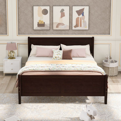 Platform Bed Frame Mattress Foundation Sleigh Bed With Headboard / Footboard / Wood Slat Suppor