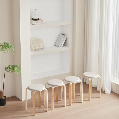 Stackable Round Backless Stools (Set of 4)