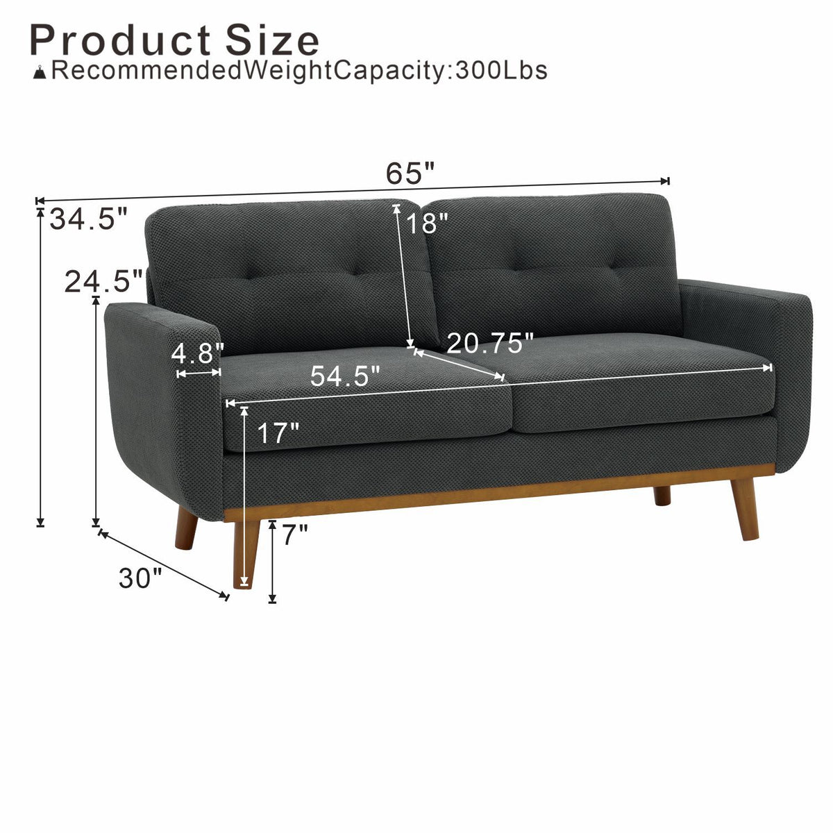Modern 2 Seater Sofa