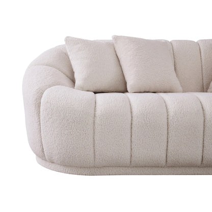 Maximilian - Modern Japandi Style Tight Back Boucle Couches