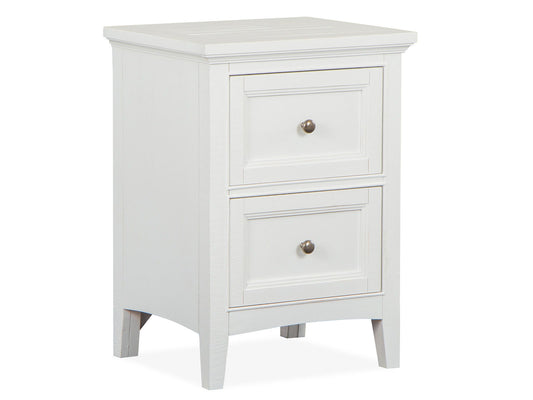 Heron Cove - Small Drawer Nightstand - Chalk White And Dovetail Gray