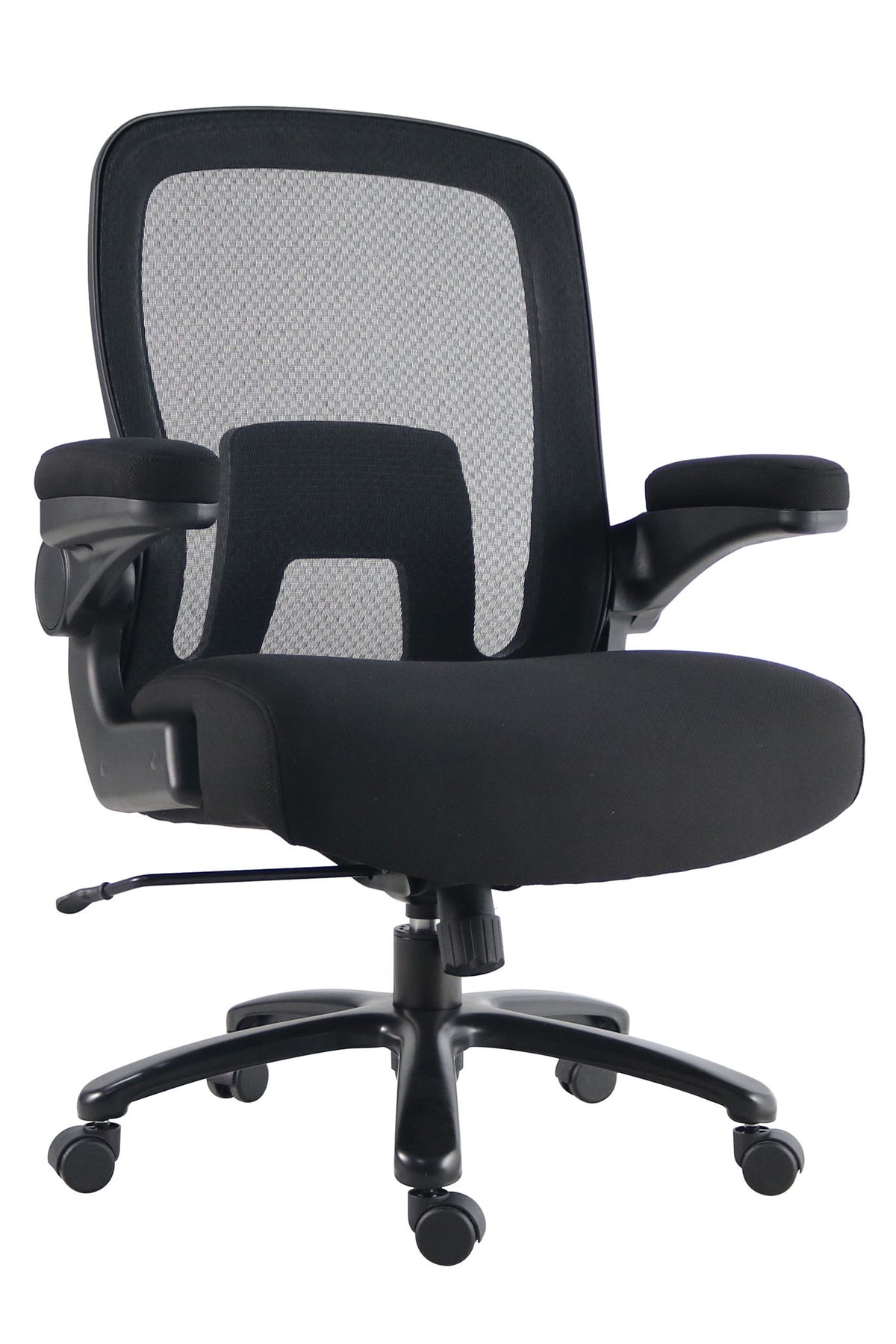 Dc - Mesh Desk Chair Big Man 500 Lb Lumbar - Black