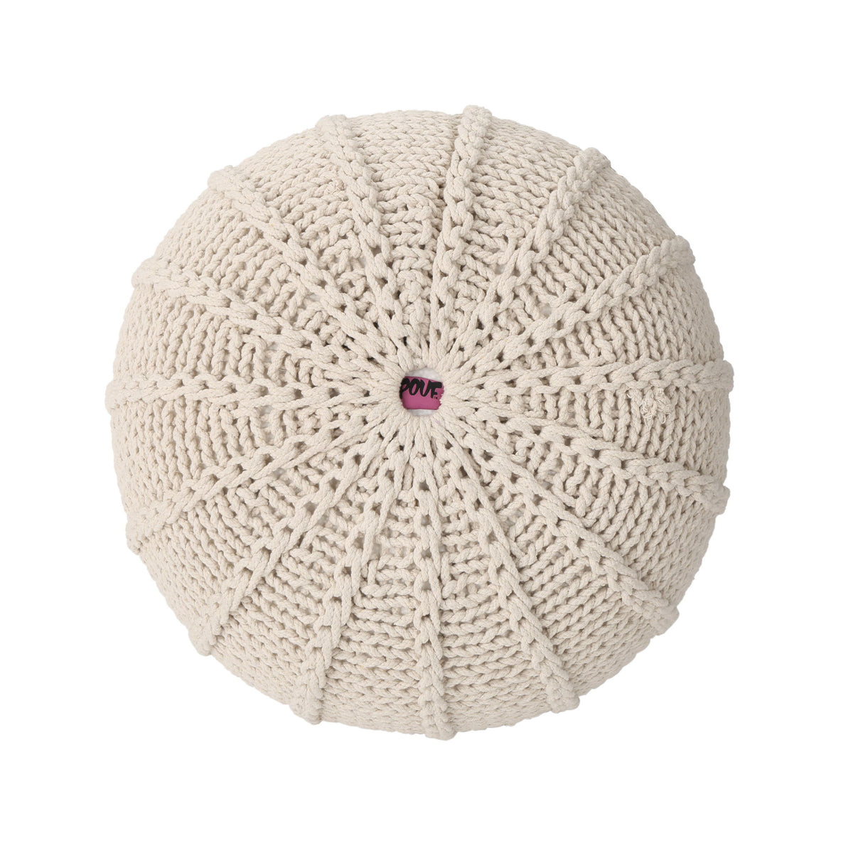 Bordeaux - Knitted Round Pouf Ottoman And Floor Cushion