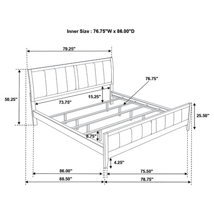 Upholstered Panel Bed With Headboard And Footboard