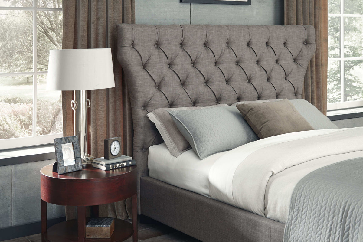 Geneva Melina - California King Upholstered Platform Bed - Dolphin Linen